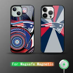 N-New-E-engllands-P-Patriots-S custodia per telefono forte magnetica per IPhone Pro Max Mini specchio Alex per Cover di ricarica Wireless Magsafe