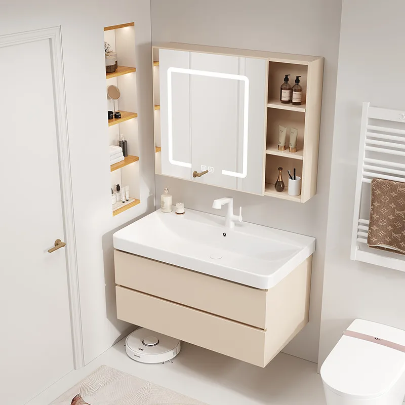 Open with Sink Bathroom Cabinets Vanity Modern Decoration Bathroom Cabinets Advanced Retro Home Furniture Gabinete De Baño Lsysg