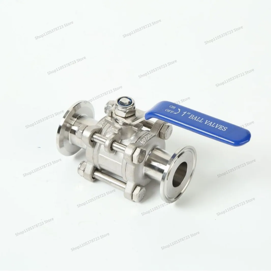For Q81F-16P Clamp Type Straight-through Ball Valve 304 Stainless Steel Three-piece Quick-loading Ball Valve 4 Points