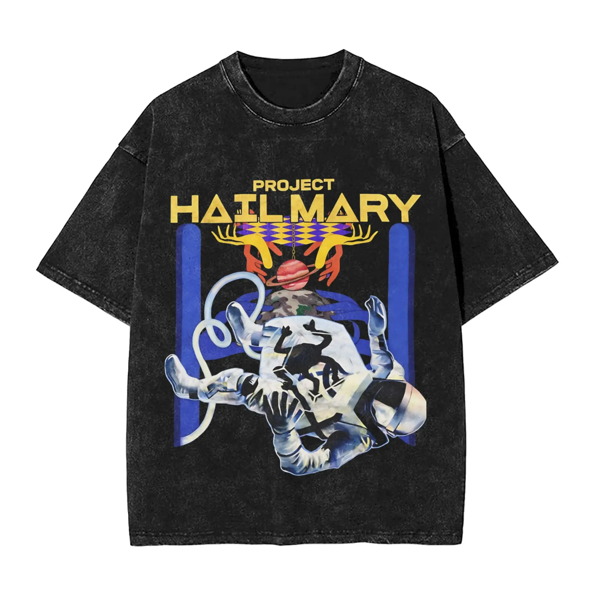 Project Hail Mary Rocky Amaze Jazz Hands Andy Weir T Shirts Men's Cotton Funny T-Shirt Round Neck  Tees Short Sleeve Tops Gift