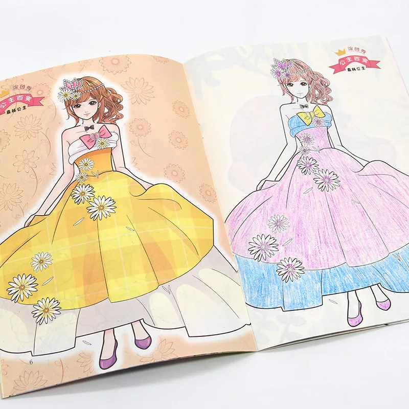 Princess's Versatile Coloring Show, 3-6 Year Old Children's Coloring and Drawing Books, Painting Enlightenment Books