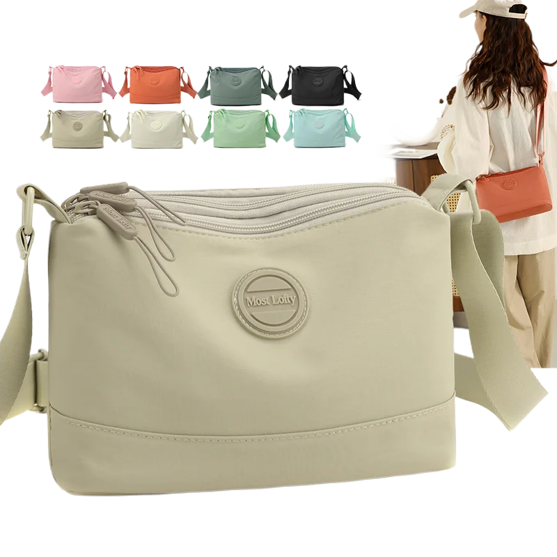 

Nylon cloth bag for women's crossbody 2025 new fashionable and lightweight multi-layer mobile phone bag, casual single shoulder