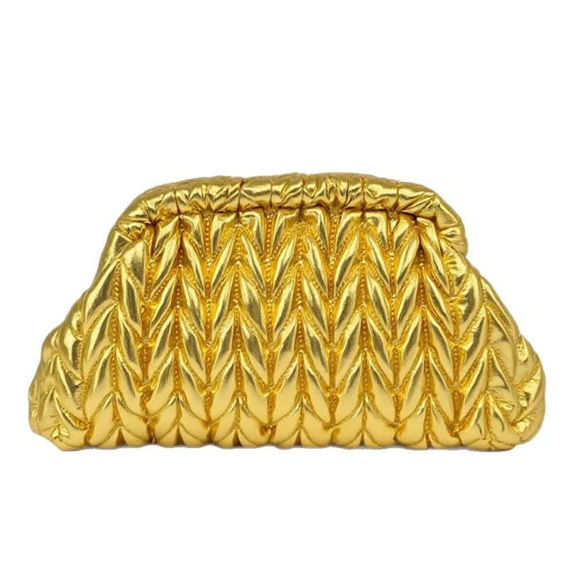 

Женская вечерняя сумка из золотой искусственной кожи нового дизайна 2025 года, женская ручная сумка, кошелек, элегантная и роскошная, высококачественная деловая сумка