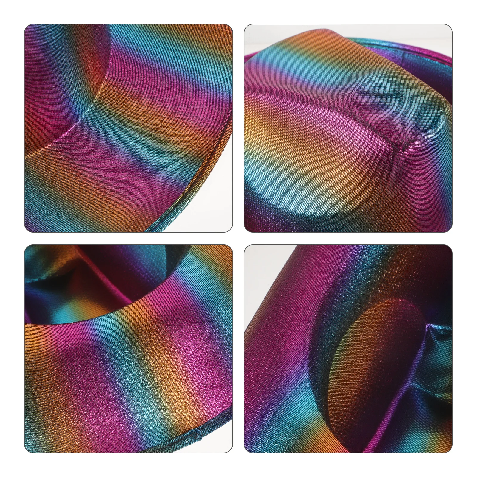 

Rainbow Cowboy Hat Gold Foil Design Breathable Adjustable For Halloween Party Dance Performance Disco Event Accessory