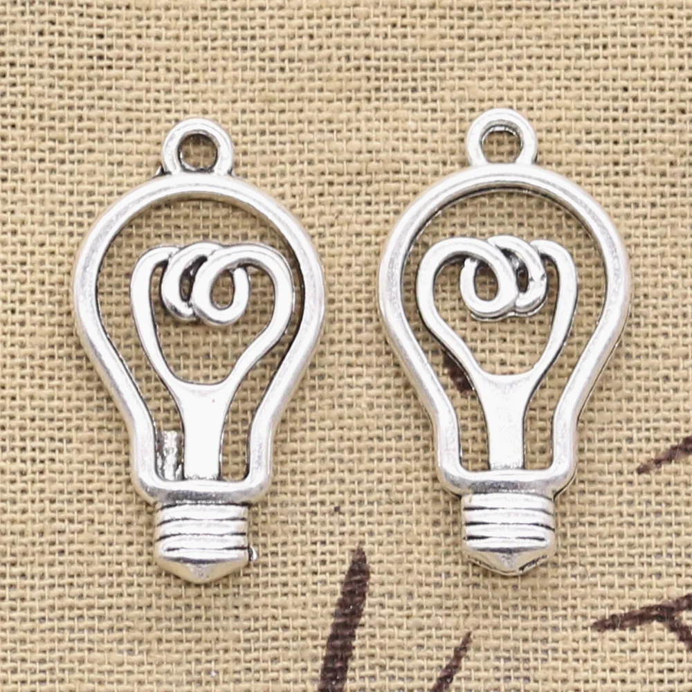 8pcs Charms Light Bulb 31x16mm Antique Silver Color Pendants Making DIY Handmade Tibetan Finding Jewelry