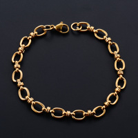 6.5mm Punk Handmade Stainless Steel Bracelet Link Oval Chain for Women Men Rock Boy Hand Chain Wristband Anklets Metal Jewelry