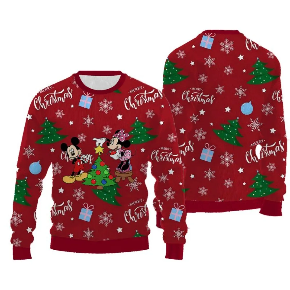 겨울 크리스마스 여성용 라운드넥 스웨터 만화 패션 스타일 어글리 스웨터 귀엽고 편안한 캐주얼 스웨터