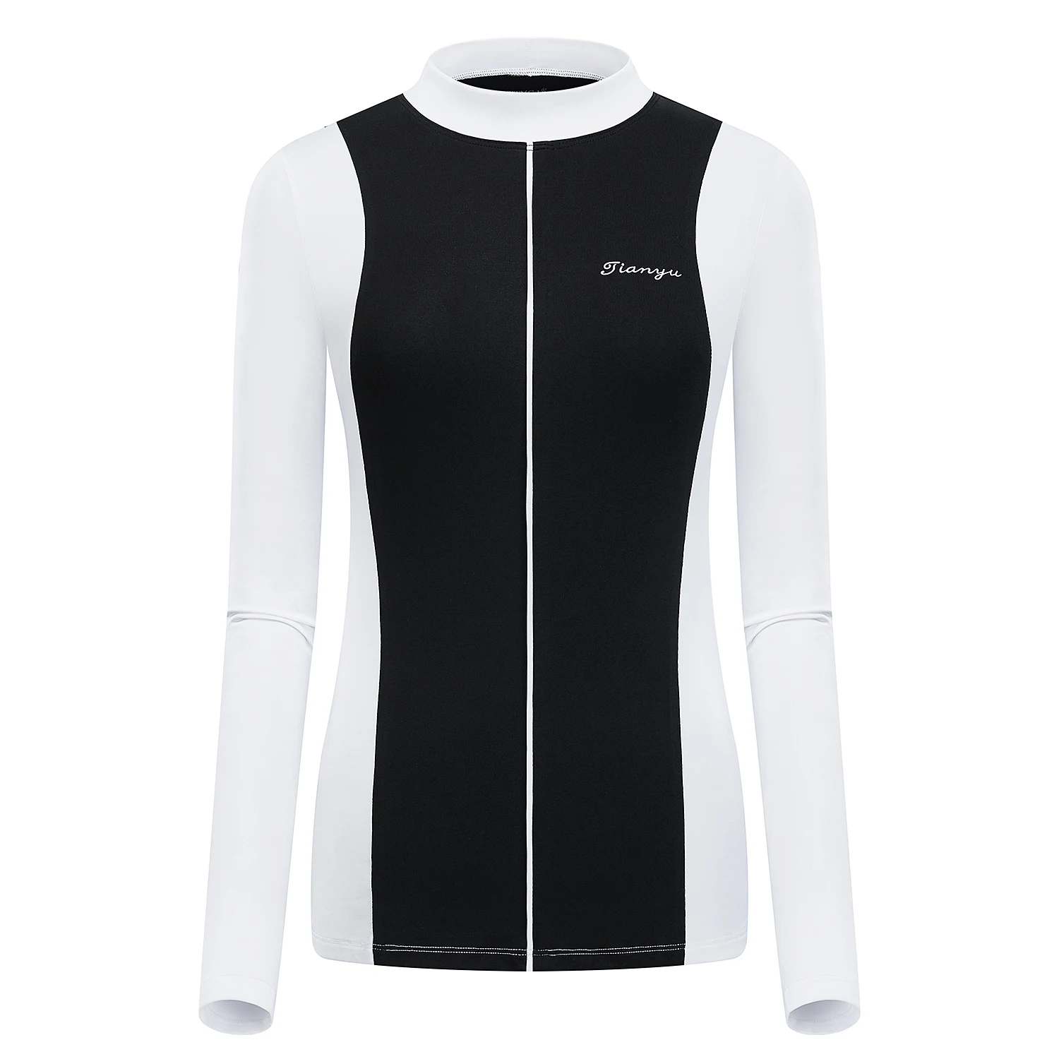 

Women's Golf Wear Golf Shirt Teenis Tops Long Sleeve Sunscreen Breathable Elastic Slim Sports Underlay Stand Collar Top Clothes