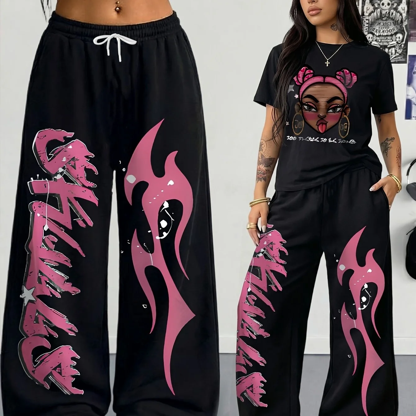 2026 Hot Girl Hip-hop Sports Street Printed Casual Wide-leg Pants Men's Womens Kids Fashion Letter Long Pants