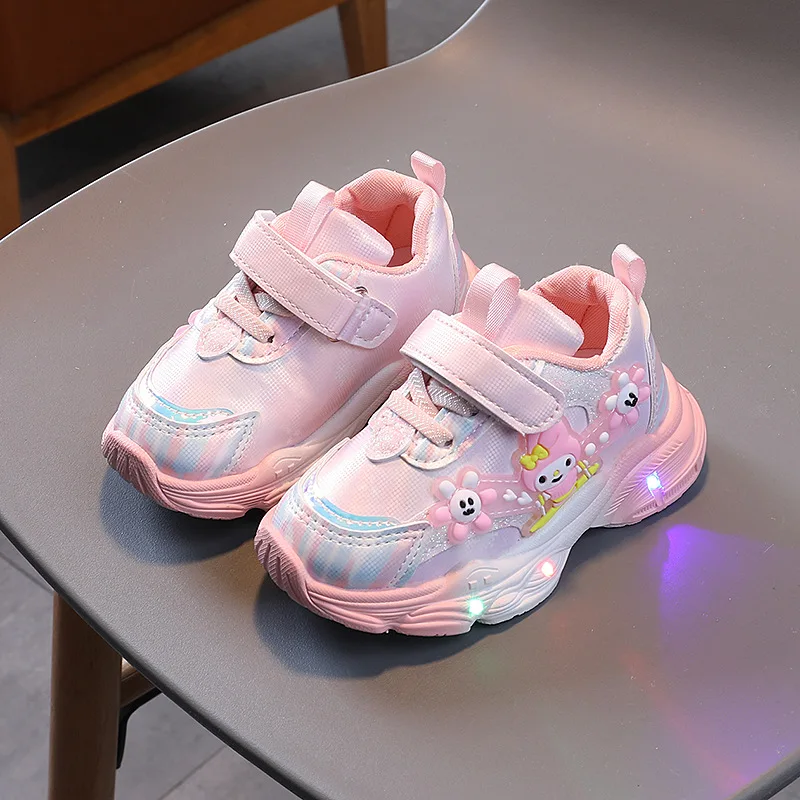 LED Lighted Kids Toddler Shoes Fashion Children Sports Shoes Mesh Breathable Girls Sneakers Infant Baby Walking Running Shoes