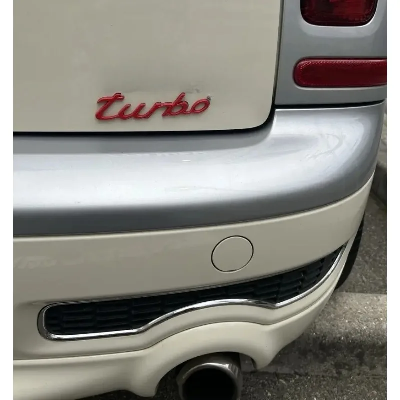 3D Chrome Black Red Letters Turbo Words For Car Hood Fender Trunk Rear Bonnet Nameplate Decal Emblem Badge Sticker