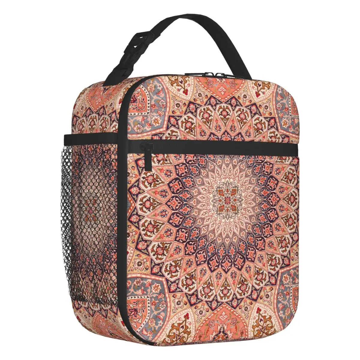 Antique Bohemia Persian Rug Insulated Lunch Bags Work School Ethnic Tribal Carpet Waterproof Cooler Thermal Lunch Box Children