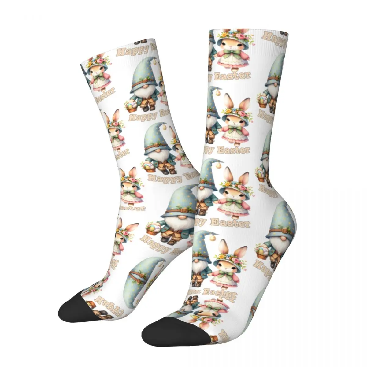 Crazy compression Easter Day Bunny Gnome Rabbit Quote Happy Easter Day Cool Eggs Vintage Quality Pattern Crew Sock Casual