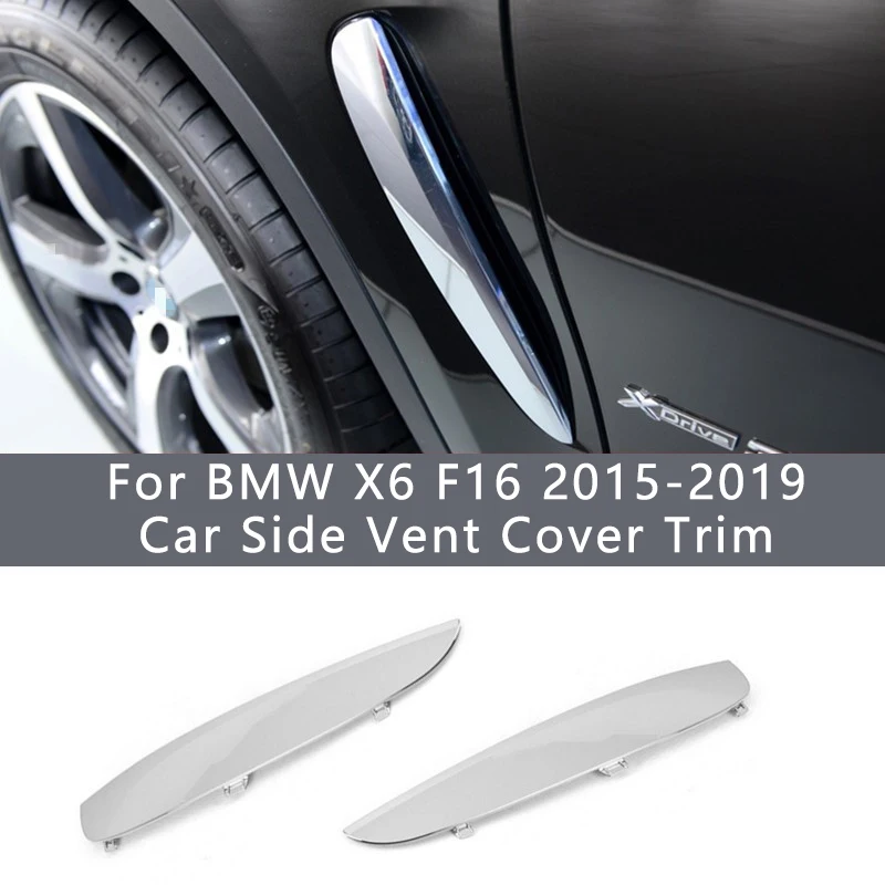 

For BMW X6 F16 2015 2016 2017 2018 2019 Car Side Vent Cover Trim Air Flow Fender Intake Sticker Shark Gills Plate Accessories