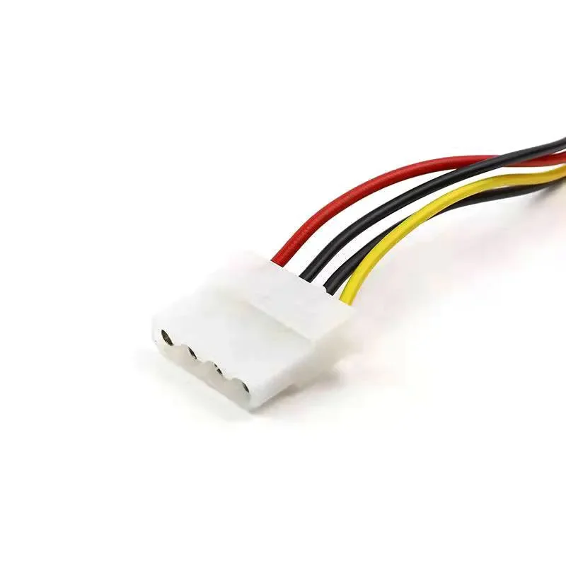 1PCS 20cm  high quality 15Pin SATA male to double 4 pin molex female ide hdd power harddrive cable 1 to 1/1 to 2