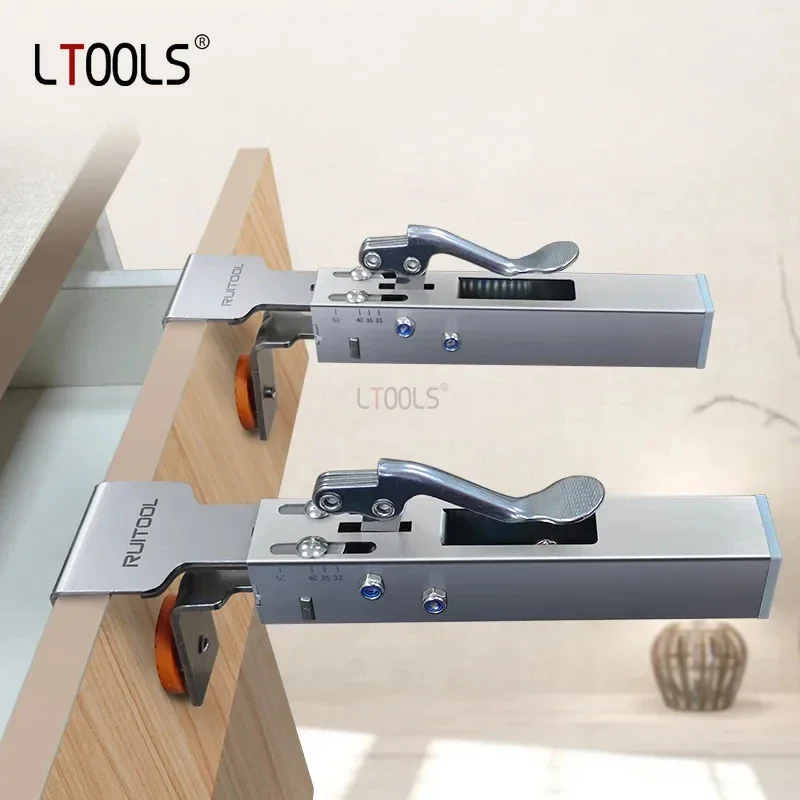 Adjustable Drawer Installation Fixing Clamp Stainless Steel Press Type Quick Drawer Clamp Telescoping Drawer Panel Install Clip