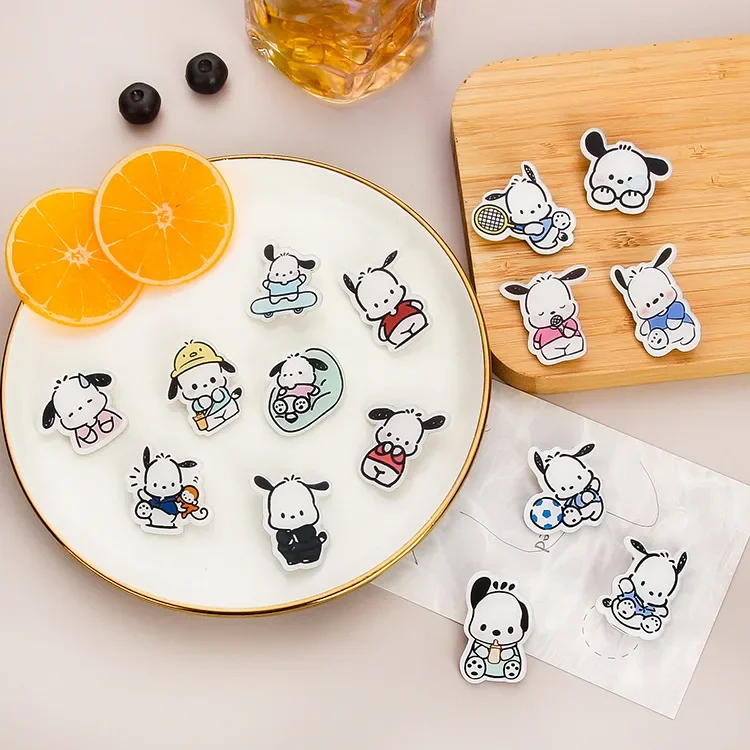 Kawaii Sanrio Ins Cute Children\'s Badge Cartoon Acrylic Pochacco Brooch Wholesale Clothes Bag Pendant Jewelry Pin Gift