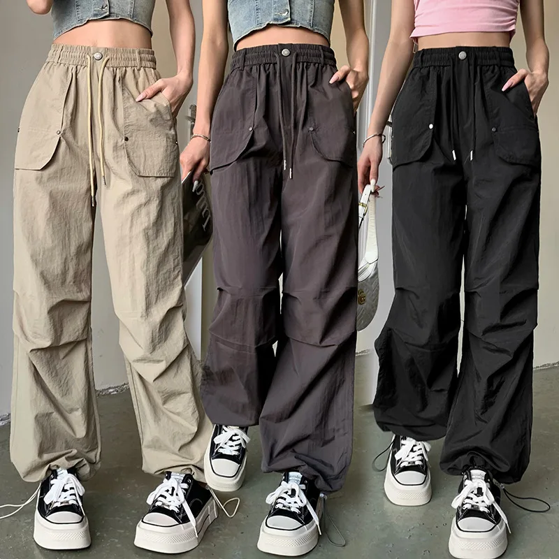 Drawstring Day Silk Bamboo Festival Ice Oxygen Cotton Wash Overalls Women's Summer New Loose Bunched Feet Casual Pants