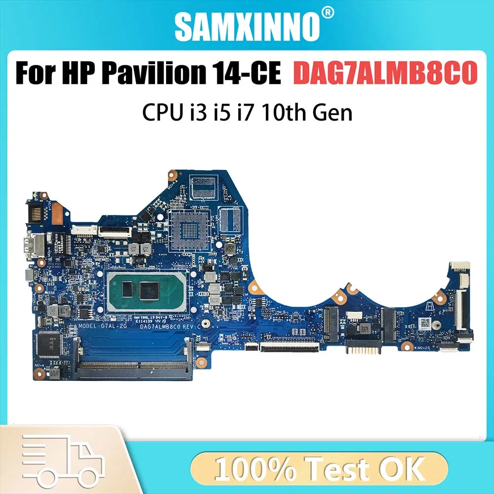 Notebook Mainboard For HP Pavilion 14-CE L67081-601 L67078-001 DAG7ALMB8C0 Laptop Motherboard with CPU i3 i5 10th Gen