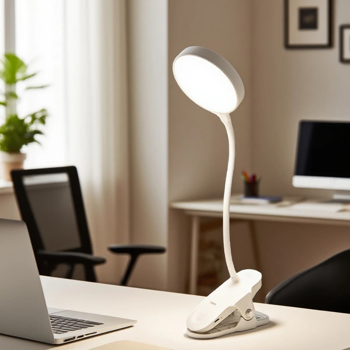 Led Desk Lamp with Clamp, Architect Desk Lamp for Home Office with Atmosphere Lighting, Three lighting modes