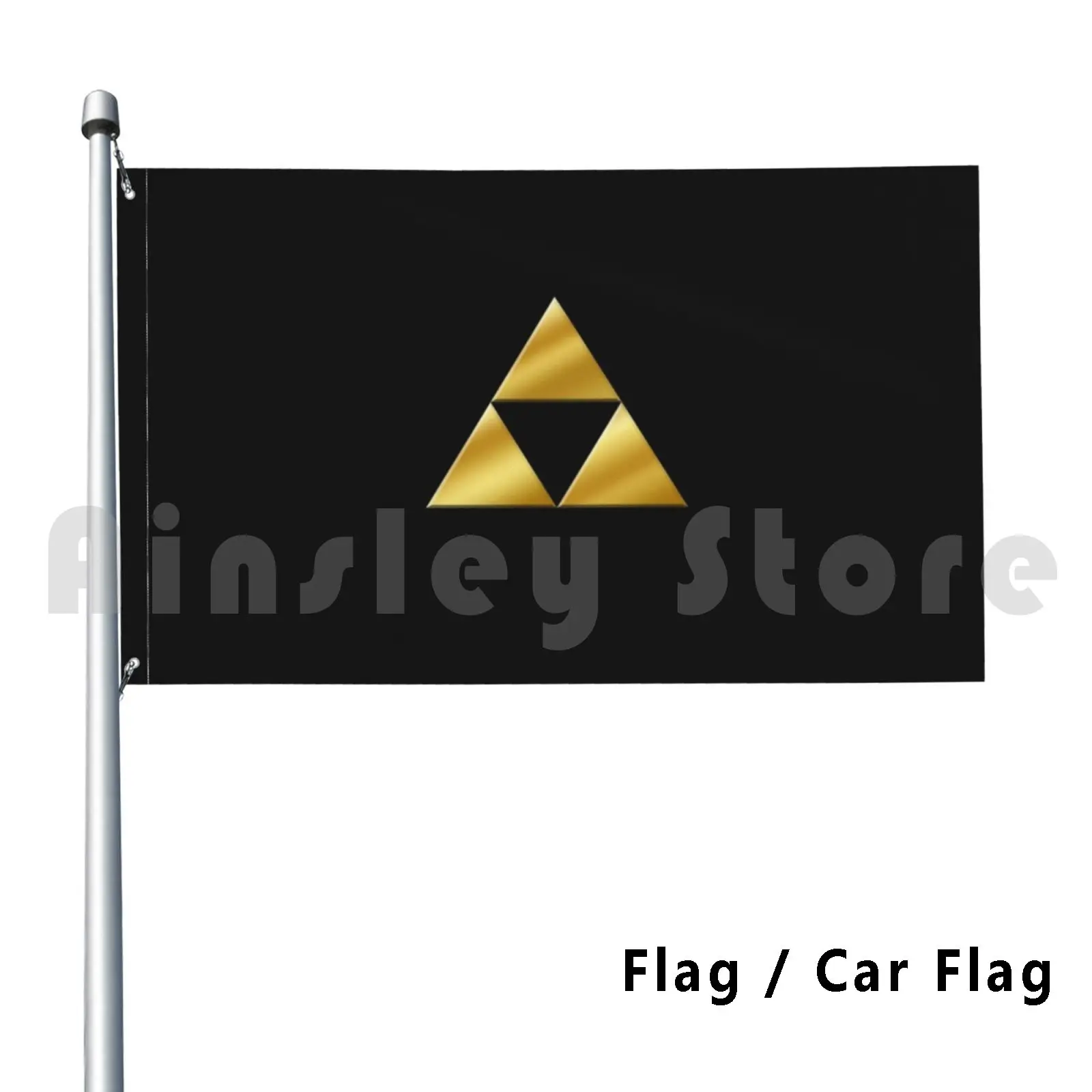 Golden Triforce Of Power Outdoor Decor Flag Car Flag Link Tri Tri Force Force Ocarina