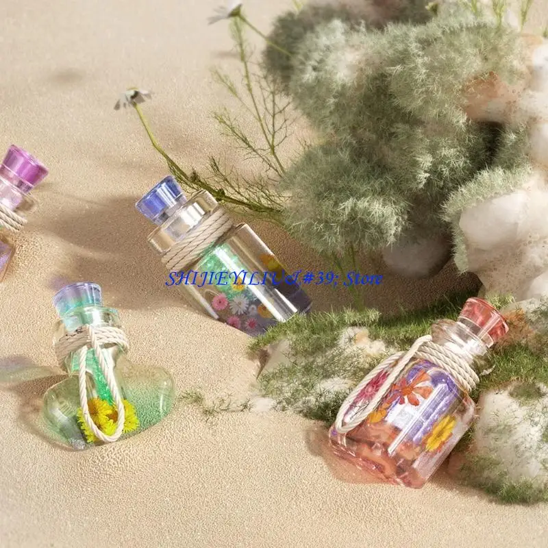 

E21F Jar Bottle Silicone Mold Drift Bottle Resin Mold Heart Cup Mold Jewelry Pendant Ornament for Enthusiasts