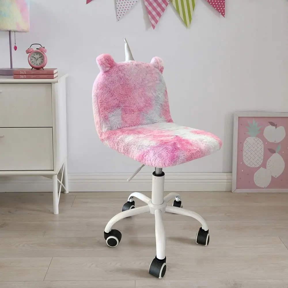 

Детский стул на колесиках из искусственного меха, цвет радужный, 13D x 16W x 29.3H дюймов