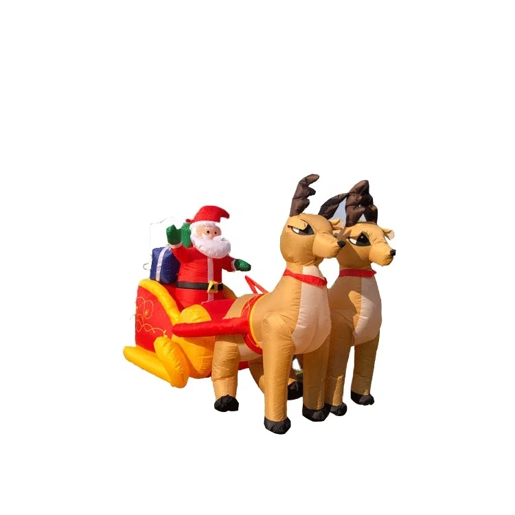 

Santa Claus and Reindeer Sleigh Shaped Outdoor Inflatable Christmas Decorations