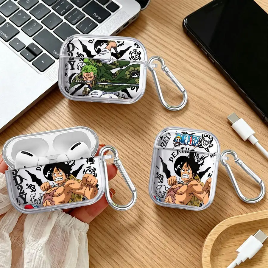 Transparente Kopfhörerhüllen für Airpods 4 Pro2 2 1 Pro Pro3 3 One Piece Cool Luffy und Zoro