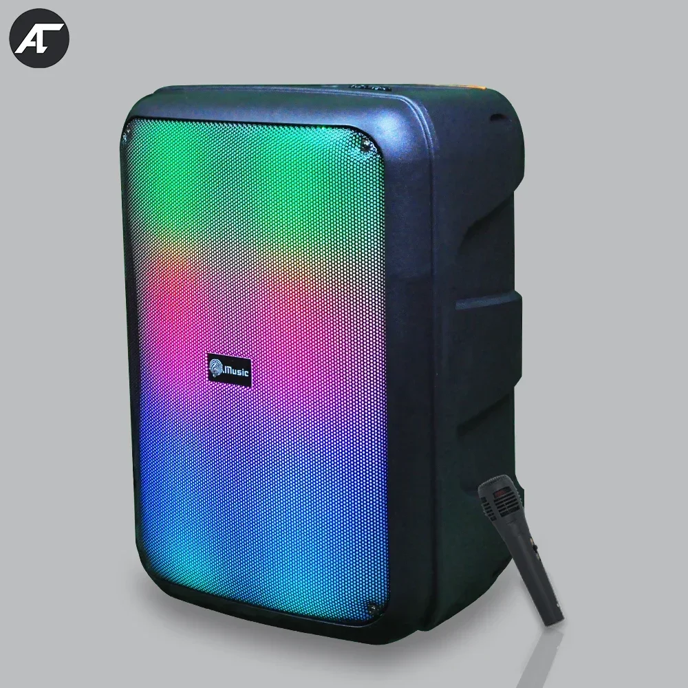 Bluetooth Speaker Colorful RGB light Sound Box 3D Stereo Subwoofer Music Center Outdoor Karaoke Column with Remote Control Mic