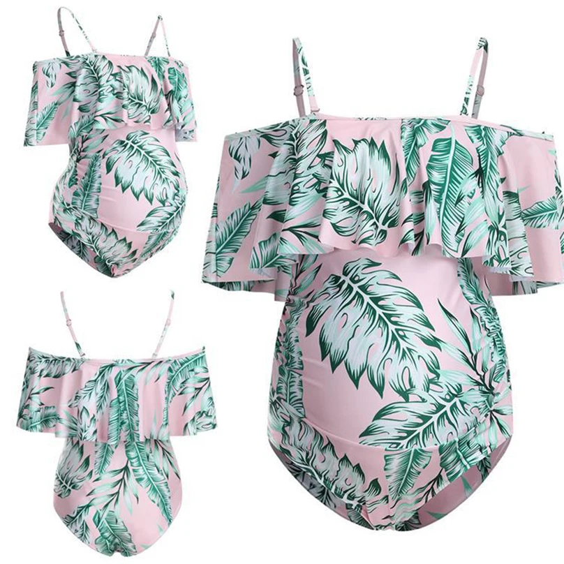 Bañador Sexy de una pieza para mujer, tankini de maternidad, traje de baño liso, ropa de playa para embarazada