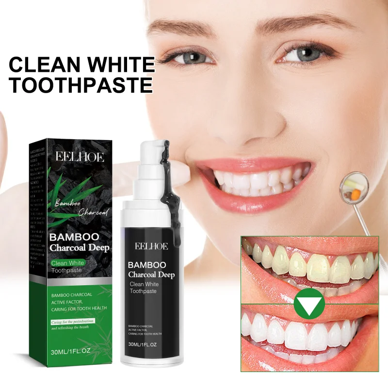 

Bamboo Charcoal Whitening Toothpaste - Achieve Brilliant White Teeth, Strengthen Enamel, Easily Remove Stains & Freshen Breath
