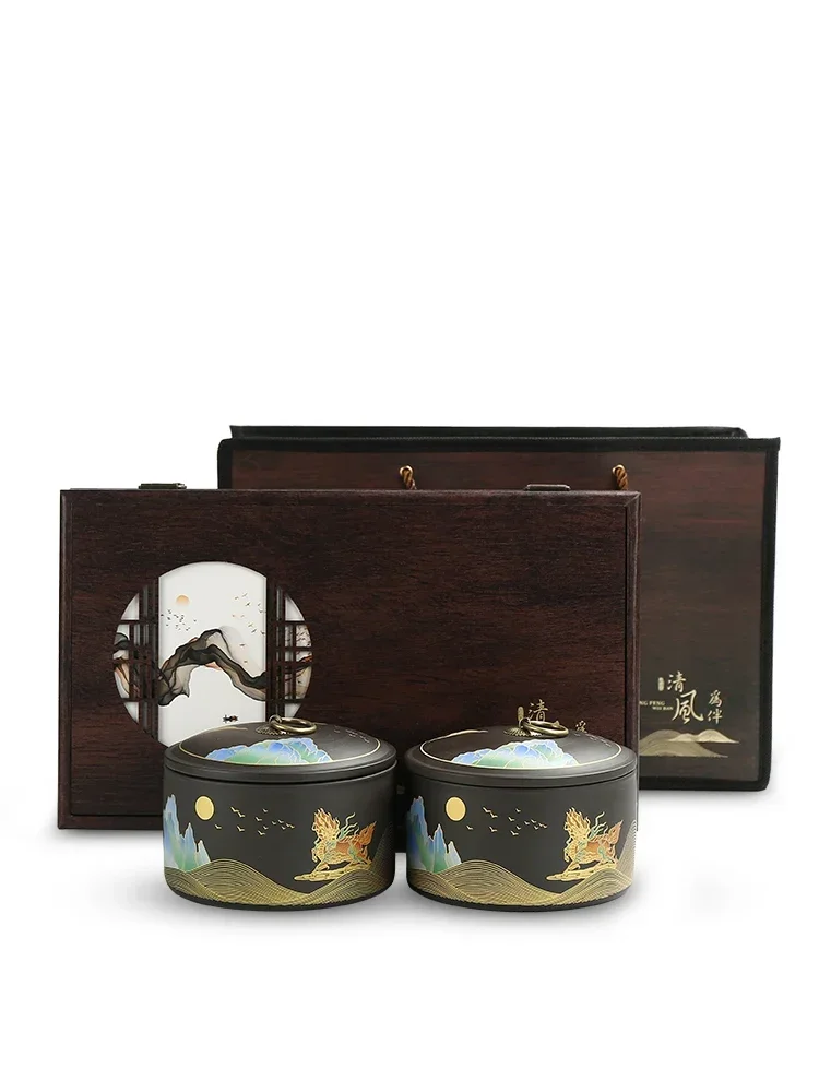 Chinese Style Classical Purple Clay Teapot Tea Pot High-End Exquisite Storage Tea Caddy Packing Box Gift Box Box