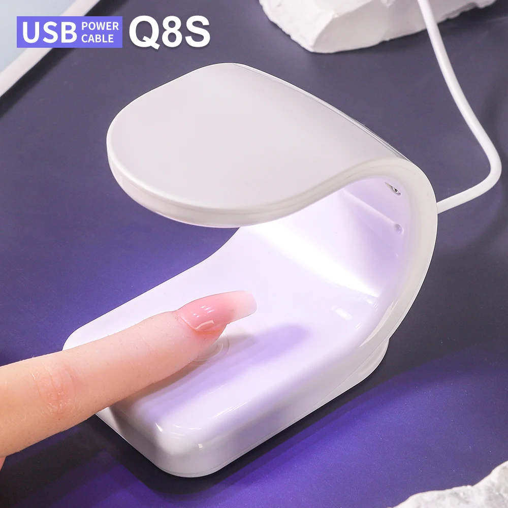 Mini Q-Shaped 6LED Nail Art UV Lamp USB Convenient Design Single Finger Nail Art Dryer Suitable for Gel Polish Manicure Tools
