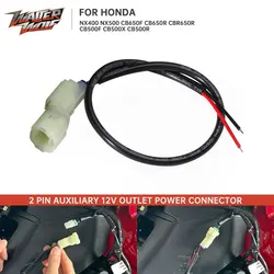 2 Pins Auxiliary Outlet Power Connector Adapter Plug For Honda NX400 NX500 CB500F CB500X CBR500R CB650F CB650R CBR650R 2013-2024
