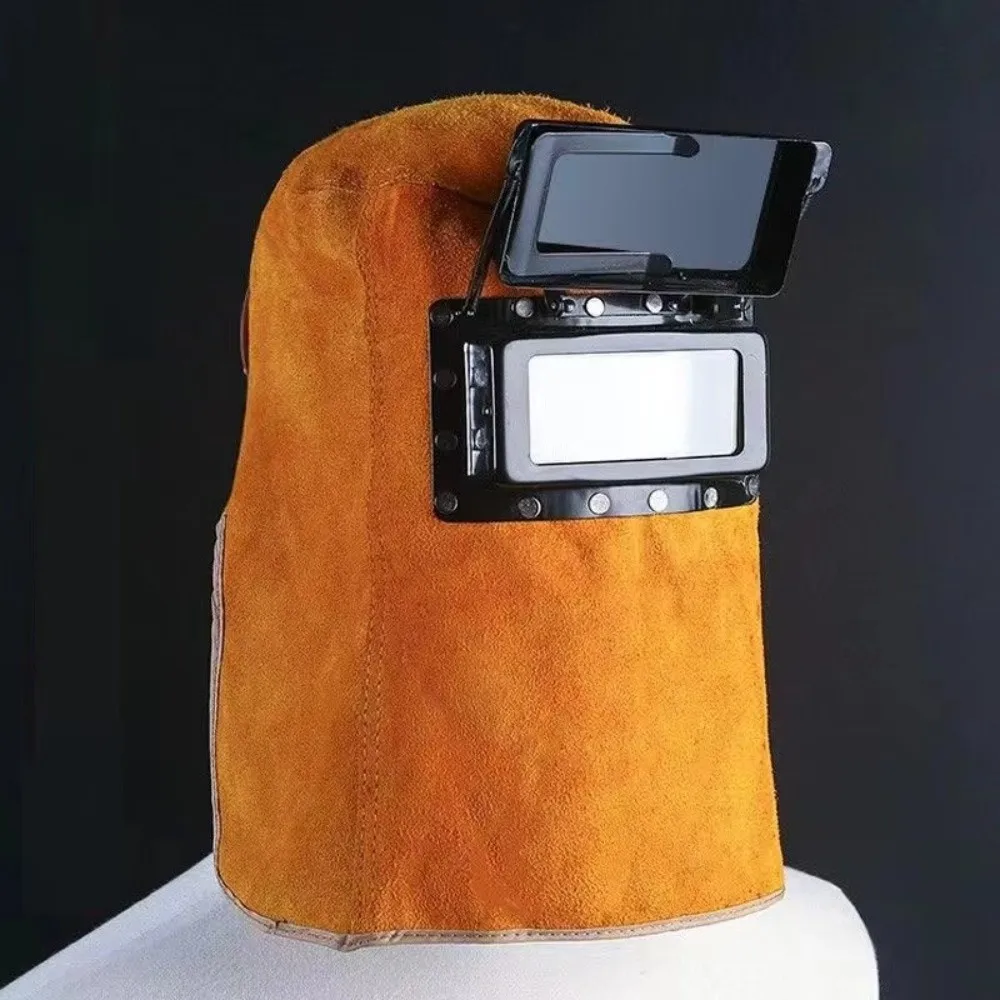 New Breathable Welding Helmet Good Quality Leather Welding Mask with Lens Welding Protection Welding Cap