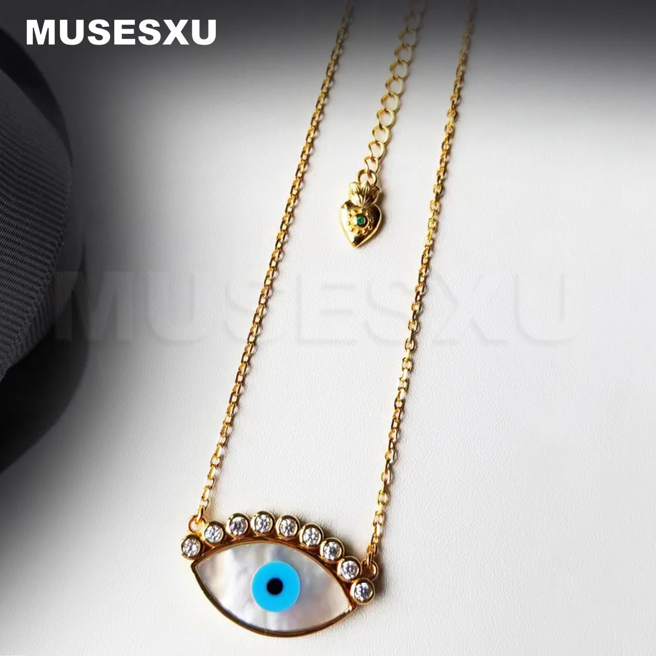 Jewelry & Accessories White Shell Colorful Enamel Turquoise Devil's Eye Necklace For Women's Party Wedding Gifts