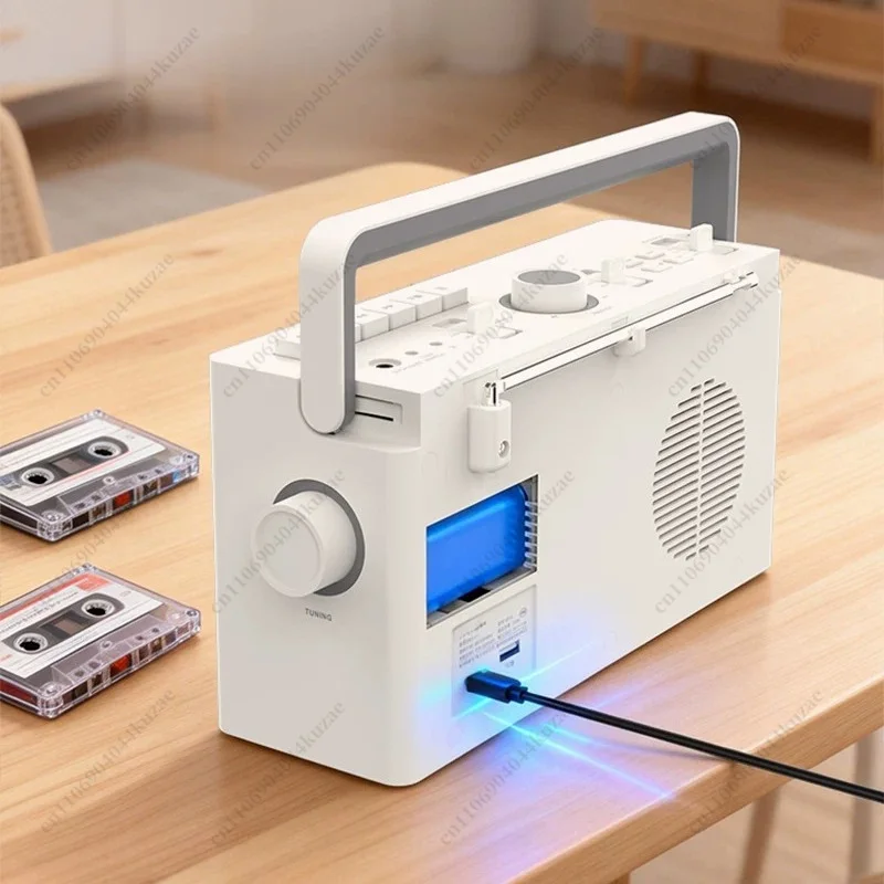

6519 Retro Portable Audio Player, Nostalgic Integrated Cassette Recorder Wireless Bluetooth Audio Speaker