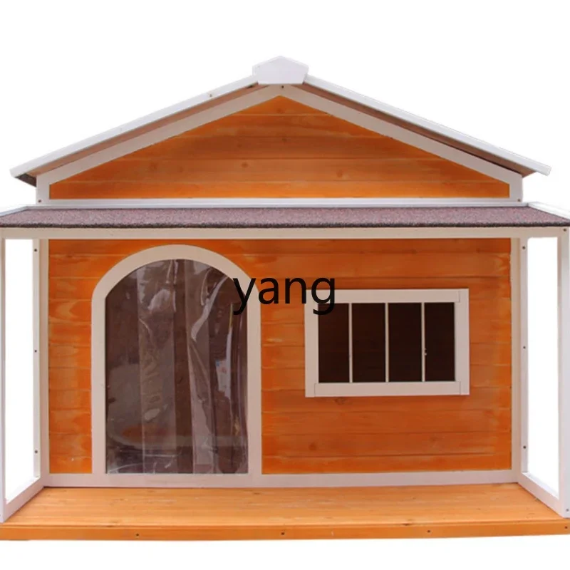 CX Solid Wood Dog House Outdoor Rainproof Outdoor Pet Bed Universal for Summer