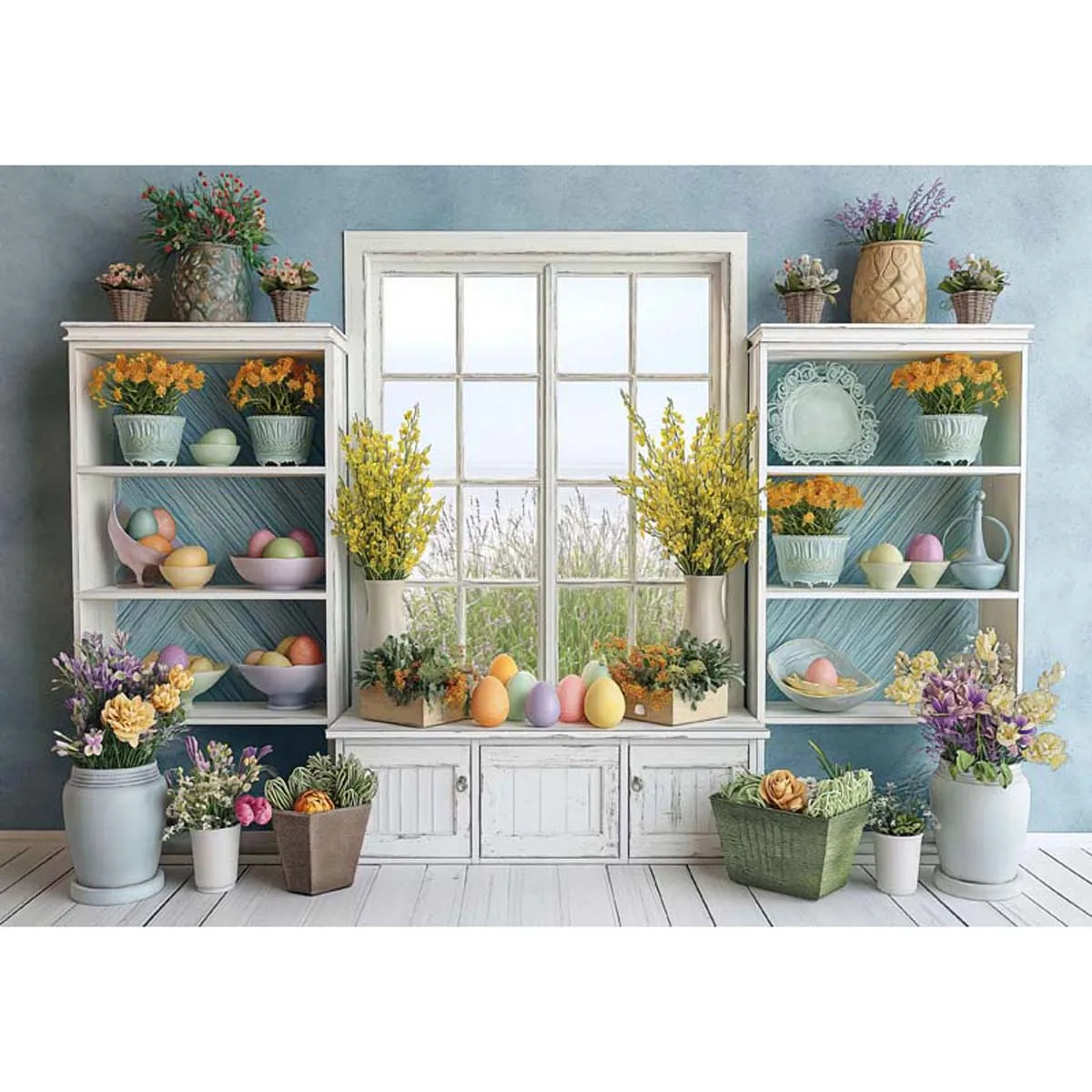 

Allenjoy Easter Window Backdrop