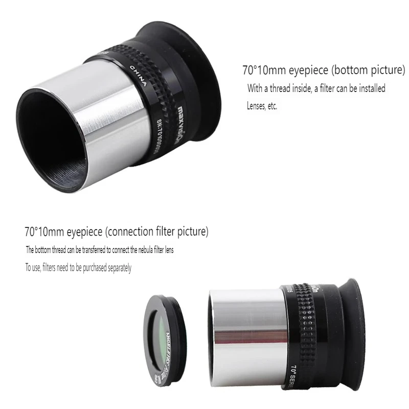 

Maxvision Ultra Wide Angle Eyepiece 70Degree SWA10mm 1.25-Inch Astronomical Telescope Accessories for Stargazing And Skywatching