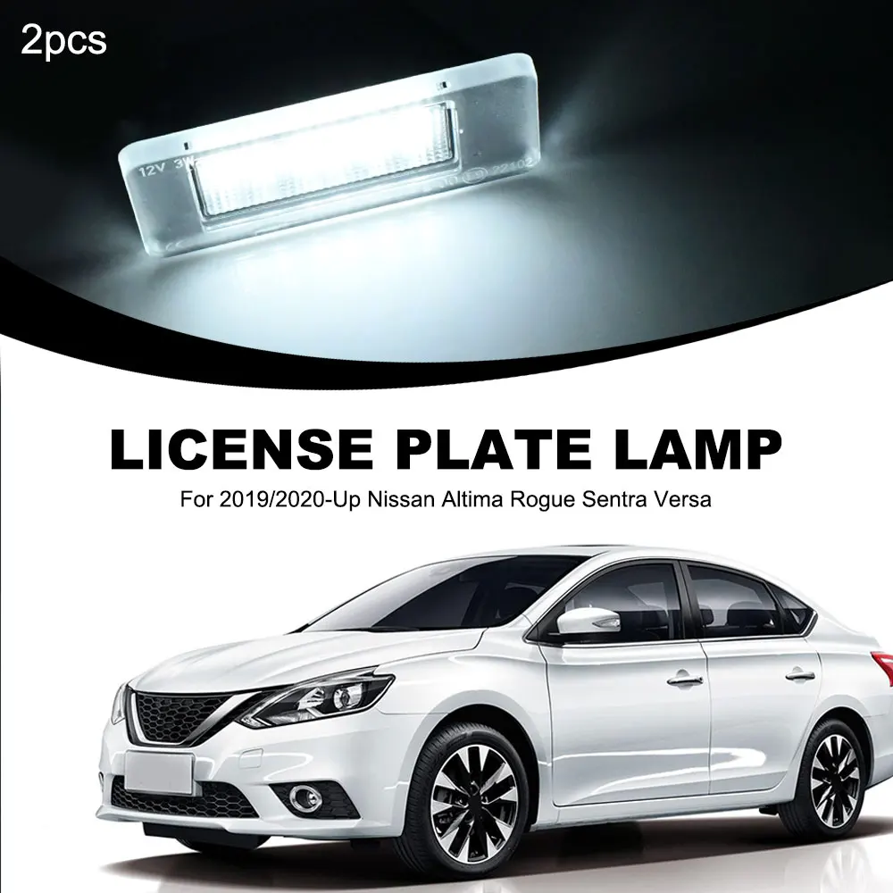 Luz LED para matrícula Canbus, 2 uds., para Nissan Altima Rogue Sentra Versa de 19/20 en adelante
