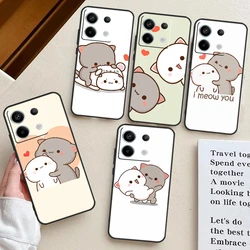 Mochi Peach Cat Case For Redmi Note 12 Pro 9 10 11 9S 10S 11S 12S 10C 12C 13C Redmi Note 13 Pro Plus Cover