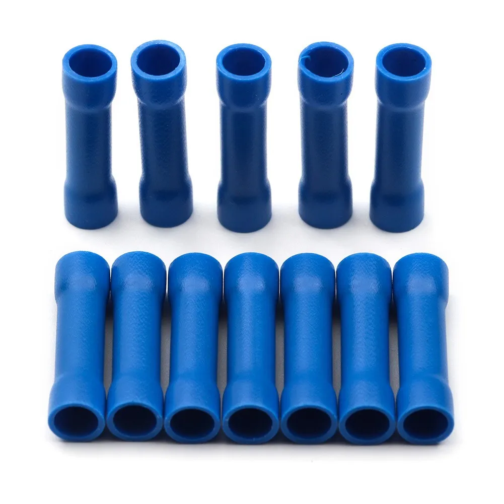 Connector Terminal For Cable Industrial Straight Butt Stress Relief Tinned Copper Vibration Relief 600V 75 Degrees Blue