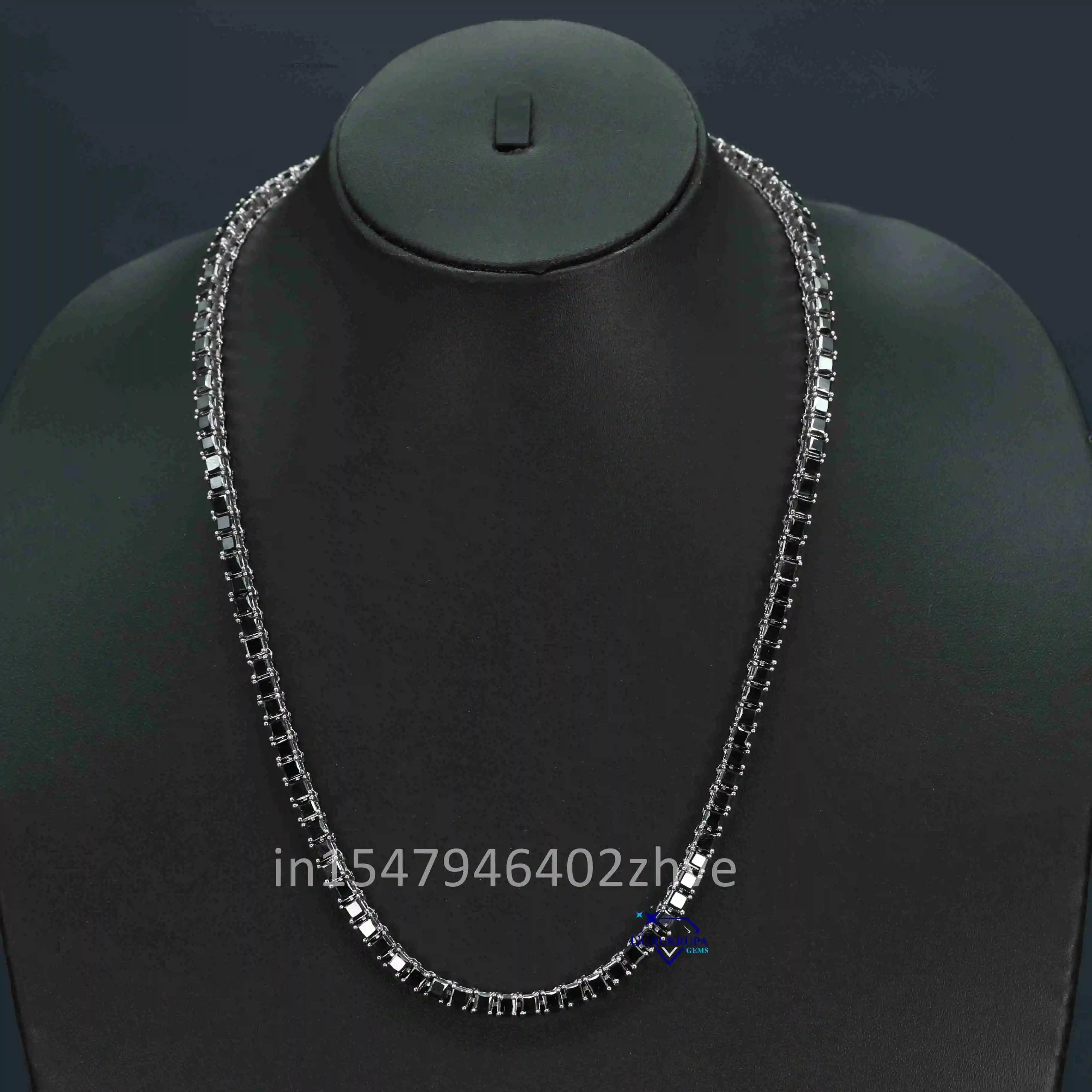 S925 necklace Moissanite Wear Stylish and Elegant Tennis Chain That Suits Everyone and Shows Amazing Design in 14 Kt White Go