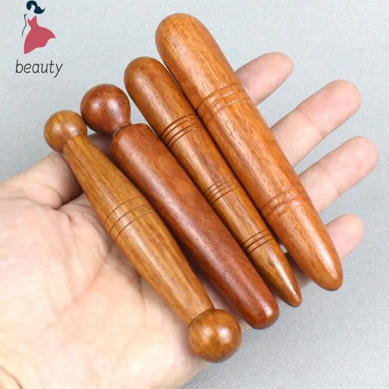 Herramienta de tejido profundo para belleza y salud, masajeador de mano, palo de masaje con gatillo de madera, pluma de acupresión tailandesa de madera maciza