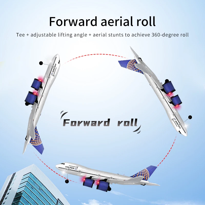 Remote Control  A380  Aircraft 747 Airbus Fixed Wing Foam Model Aircraft Three Channel Glider Model