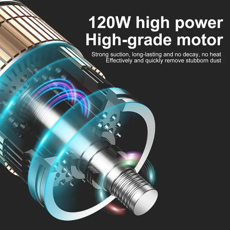 

Handheld Car Cleaner Vacuum 120W High Power Multifunctional Auto Cleaner With 2 Nozzles 10000Pa Strong Suction Car Vacuum Pump