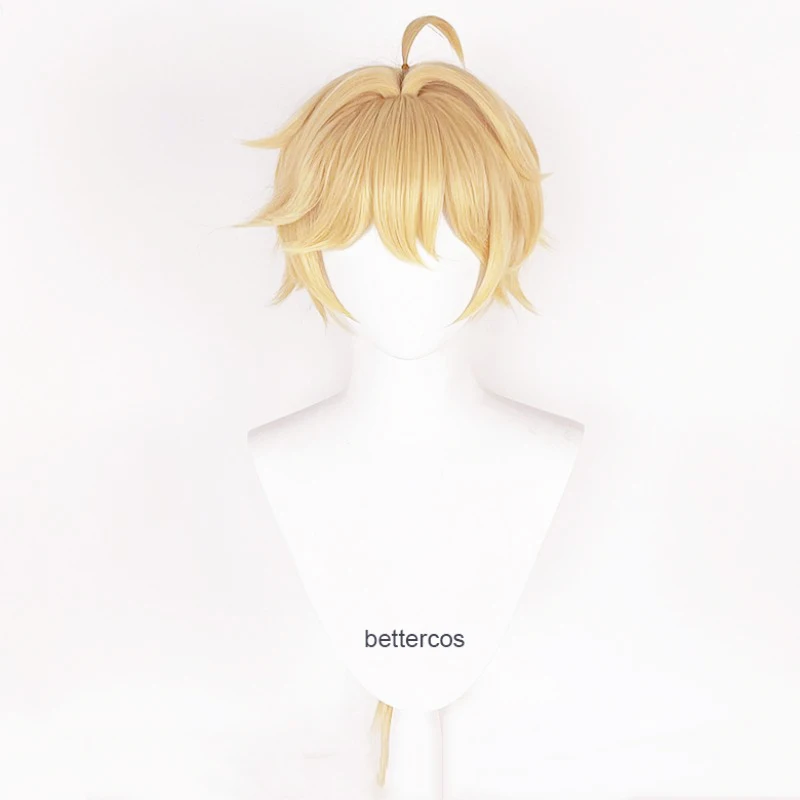 Aether Wig Traveler Golden Long Braided Heat Resistant Synthetic Hair Halloween Role Play Cosplay Wigs+ Wig Cap
