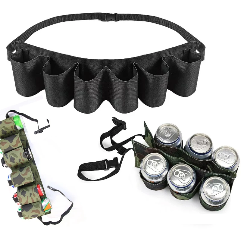 Adjustable 6 Color Pockets Waist Hanging Soda Party Camping Holders Storage Creative Portable Beer Waist Outdoor BBQ Picnics Bag